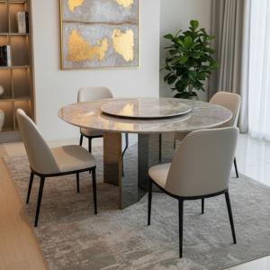 ميرانو طاولة طعام رخام صناعي بدون كراسي وودي