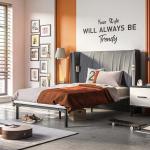 تريند سرير كحلي قماش 120×200 سم وودي