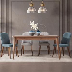 نيو رترو طاولة طعام 8 أشخاص بدون كراسي وودي