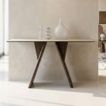 جولين طاولة مدخل بسطح رخام صناعي وودي