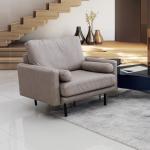 تورينو كنب فردي جلد بيج غامق  وودي