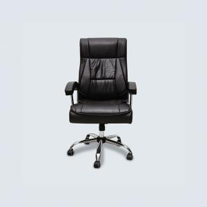 كرسي مكتب جلد أسود وودي