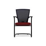 هايون كرسي زوار متعدد الألوان وودي - أحمر