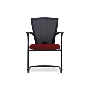 هايون كرسي زوار متعدد الألوان وودي - أحمر