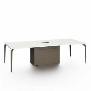 نيو ميامي طاولة اجتماع بيضاء 280 سم وودي