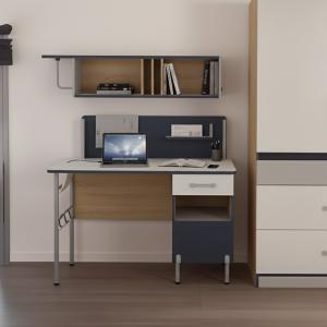 نيكساس مكتب مع رف رمادي 120 سم وودي