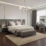 ايلات غرفة نوم 180×200 رمادي 8 قطع وودي