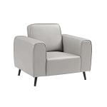 ليفيا كنب مكتبي فردي جلد رصاصي وودي