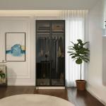 أروبا دولاب 2 باب زجاجي مع تعليق كامل وودي