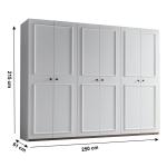 زيتا دولاب ملابس 6 أبواب وودي