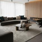 إيلي طاولة وسط بسطح بورسلان أسود وودي