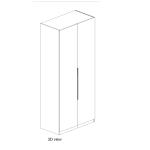 أروبا دولاب ملابس 2 باب أرفف تخزين 100 سم وودي