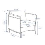 زها كنب مكتبي جلد فردي أبيض وودي