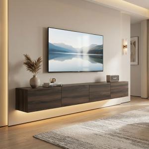 بيتي طاولة تلفزيون معلقة وودي