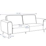 ليفيا كنب مكتبي ثلاثي جلد رصاصي وودي