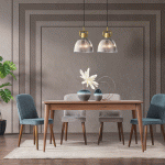 نيو رترو طاولة طعام 8 أشخاص بدون كراسي وودي