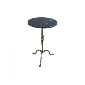 شايني طاولة خدمة بقاعدة معدنية وودي