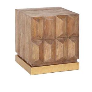 طاولة شاي ذهبي وخشبي وودي