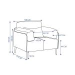 فينا كنب مكتب فاخر فردي لون بيج مع بني وودي
