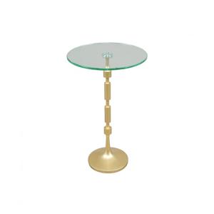 لاسترا طاولة خدمة باللون الذهبي - زجاج شفاف