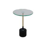 ماريبا طاولة خدمة بقاعدة أسود مع ذهبي - زجاج شفاف